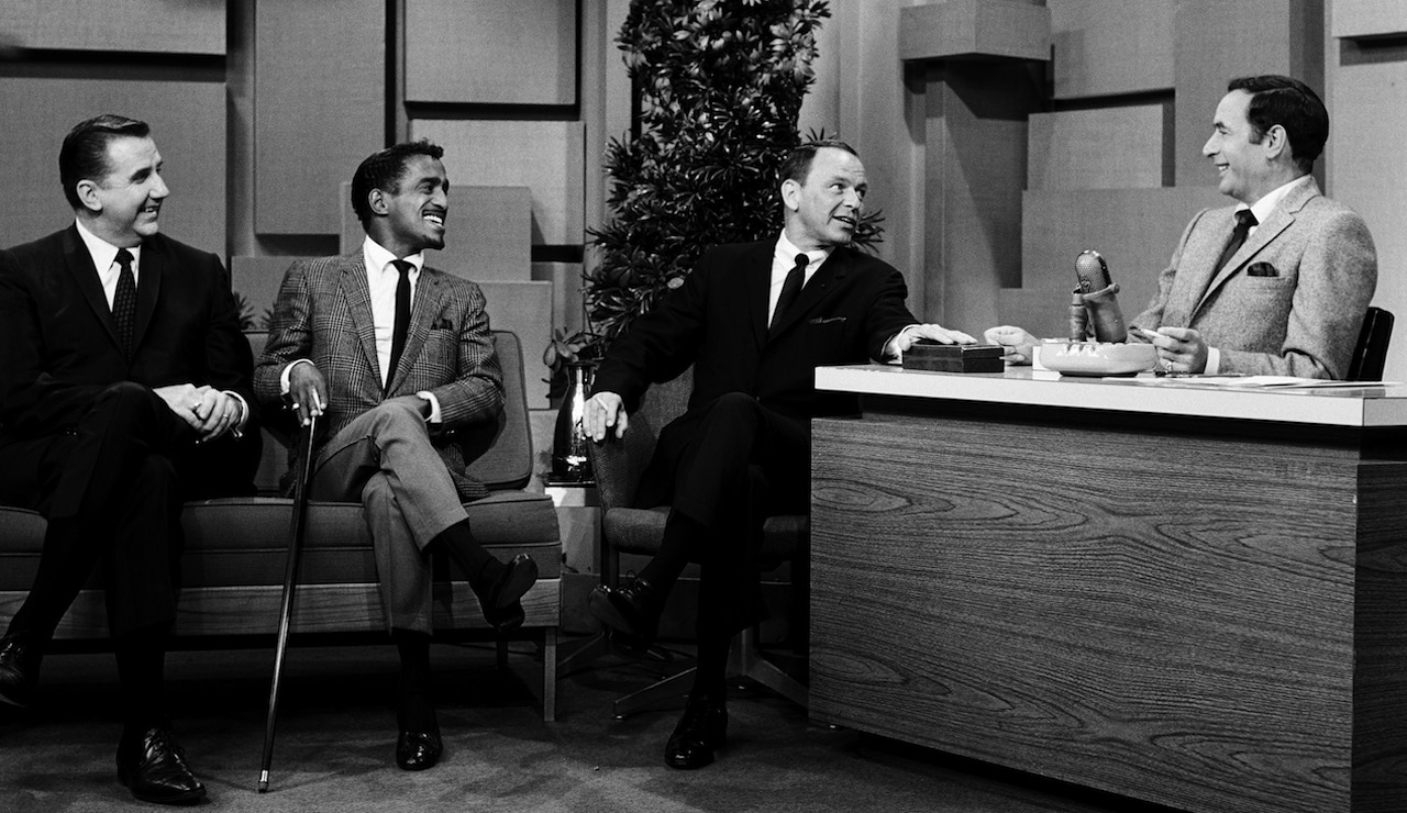 (l-r) Ed McMahon, Sammy Davis, Jr., Frank Sinatra, and Joey Bishop on 'The Tonight Show Starring Johnny Carson' on September 17, 1965