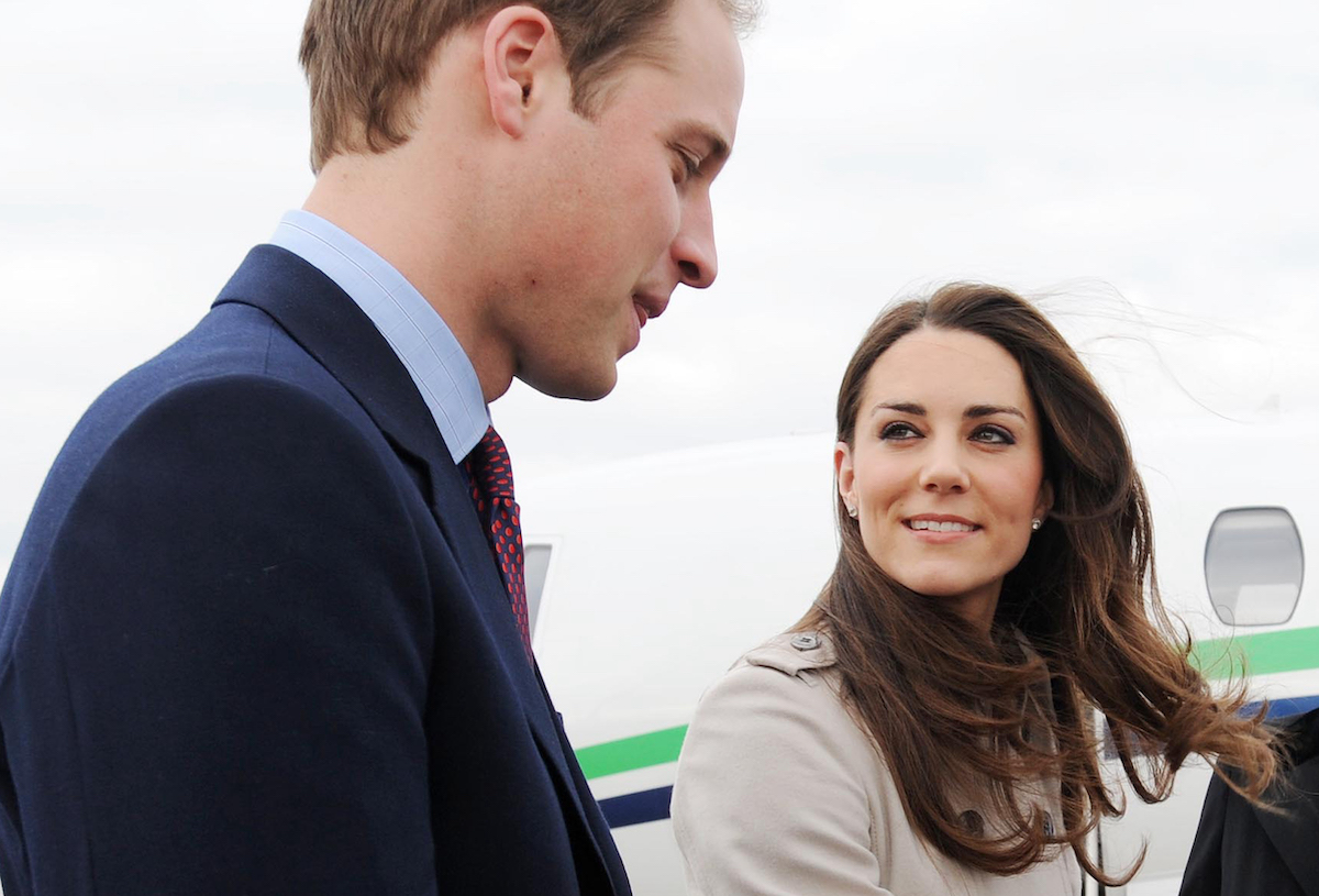 Kate Middleton looks at Prince William