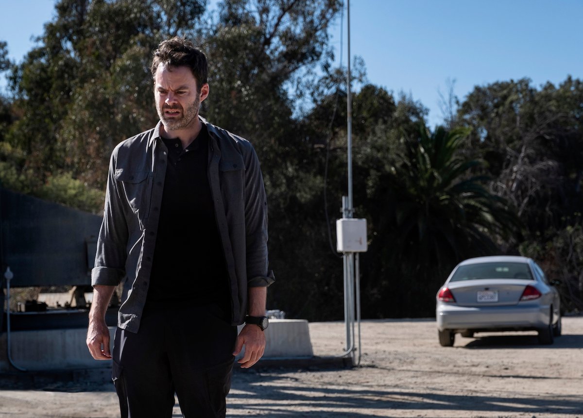 'Barry' Season 3: Bill Hader looks worried standing in front of a car