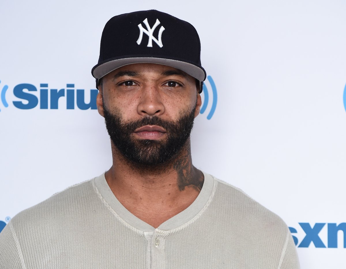 Wearing a navy blue New York Yankees baseball hat, Joe Budden visits SiriusXM in New York, NY.