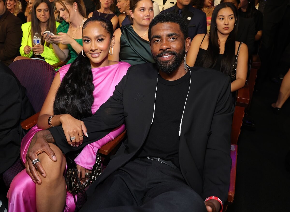  Marlene Wilkerson and Kyrie Irving smiling for photo at the ESPY Awards 