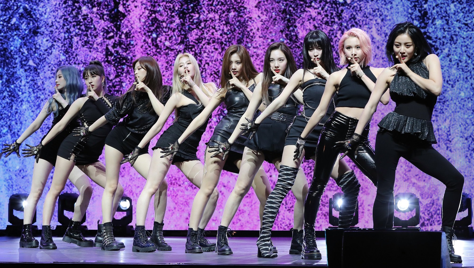 The members of TWICE perform during the K-pop group's showcase for 'FANCY YOU'