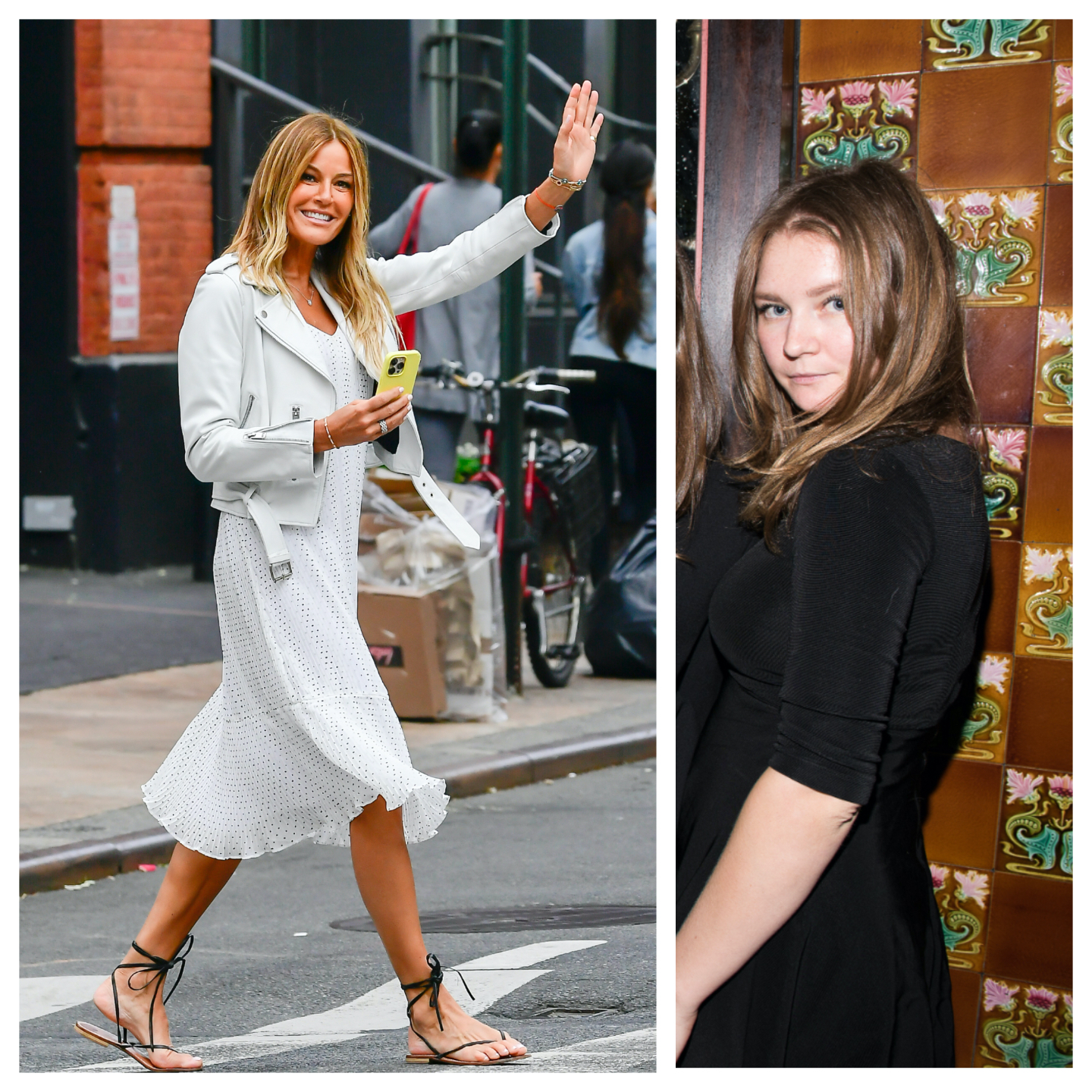 Kelly Bensimon from 'RHONY' smiles and waves on the streets of NYC. Anna Delvey poses for photos during a party. 