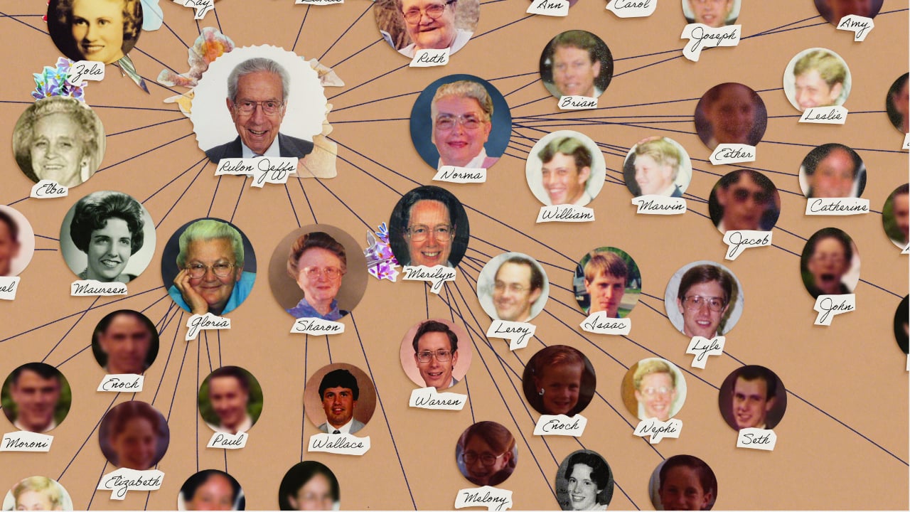 A picture of Rulon Jeffs' family tree in 'Keep Sweet: Pray and Obey'