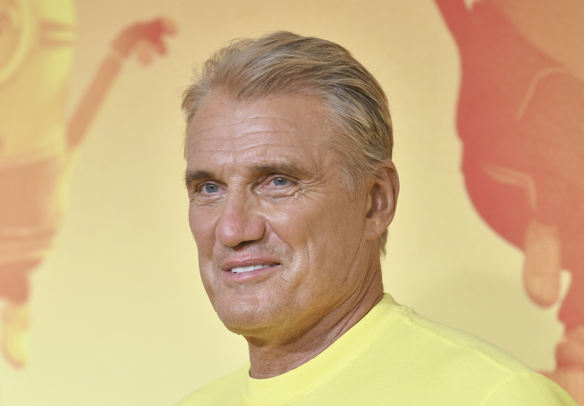headshot of Minions: The Rise of Gru cast member Dolph Lundgren at the June 25 Hollywood premiere of the movie