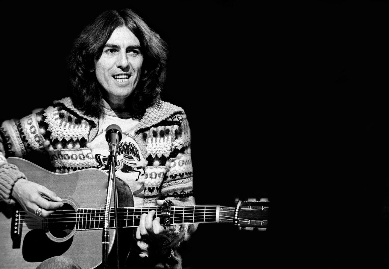 George Harrison performing on 'Saturday Night Live' in 1976.  