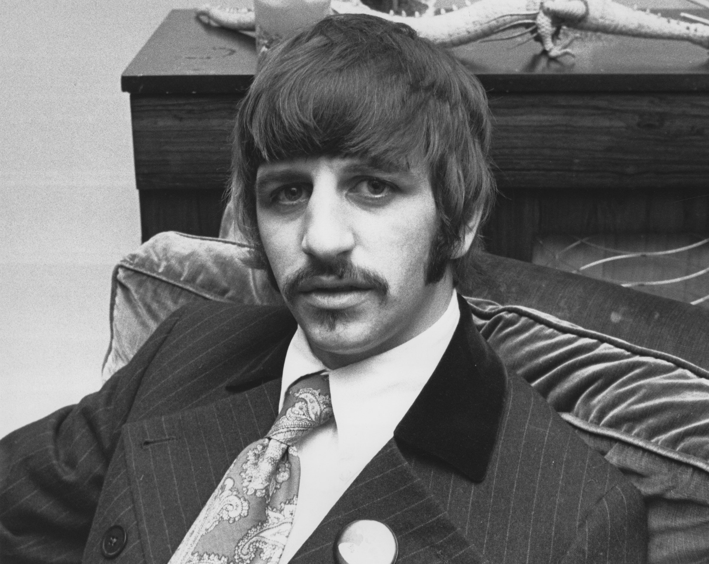 Drummer Ringo Starr of the Beatles during a reception at the London home of the group's manager Brian Epstein