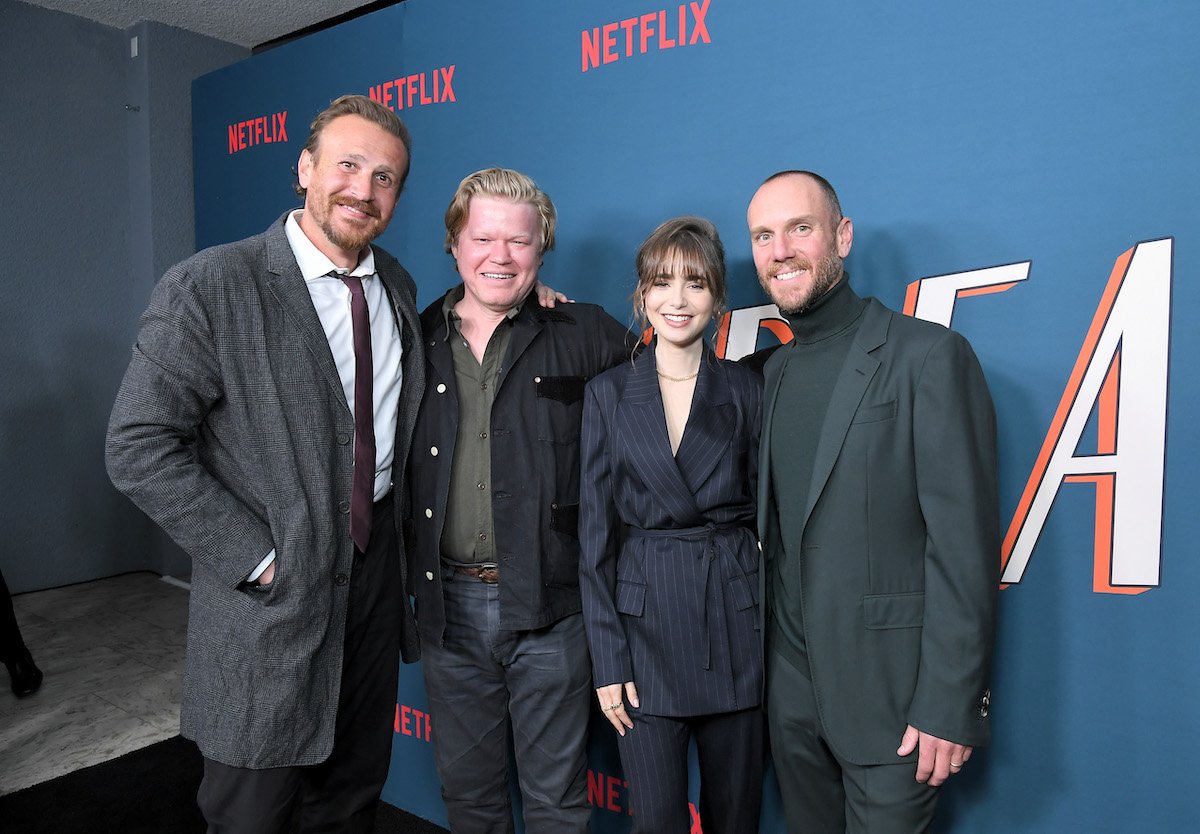 Jason Segel, Jesse Plemons, Lily Collins, and Charlie McDowell attend the Windfall screening