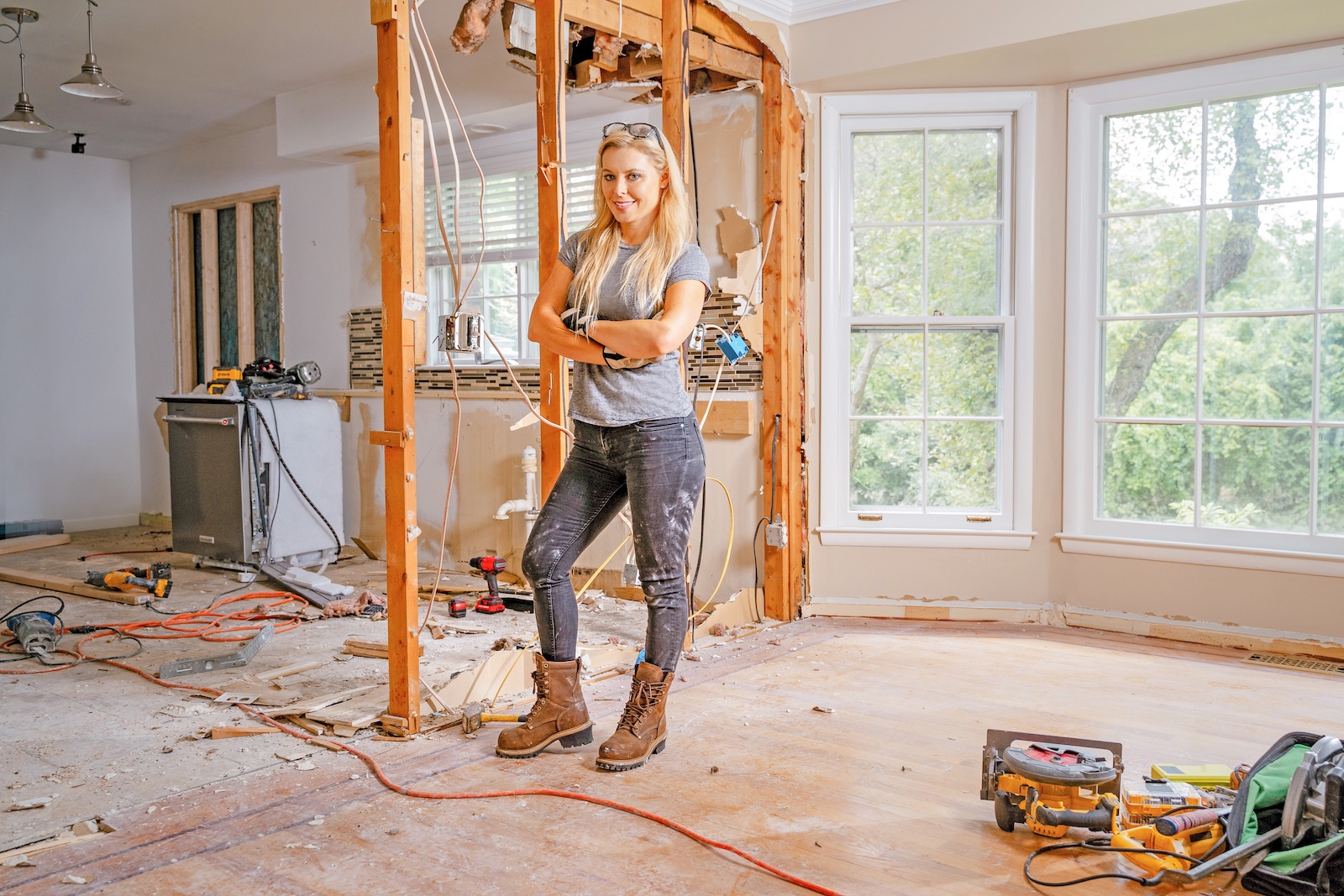 HGTV's Cristy Lee in a home she is renovating.