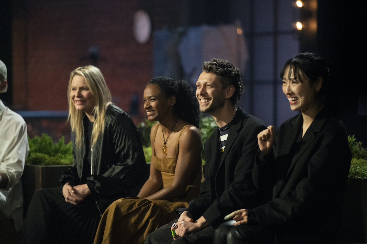 [L-R] Georgia, Jeanette, Curis, and Sienna sitting in a row on 'Making the Cut' Season 3