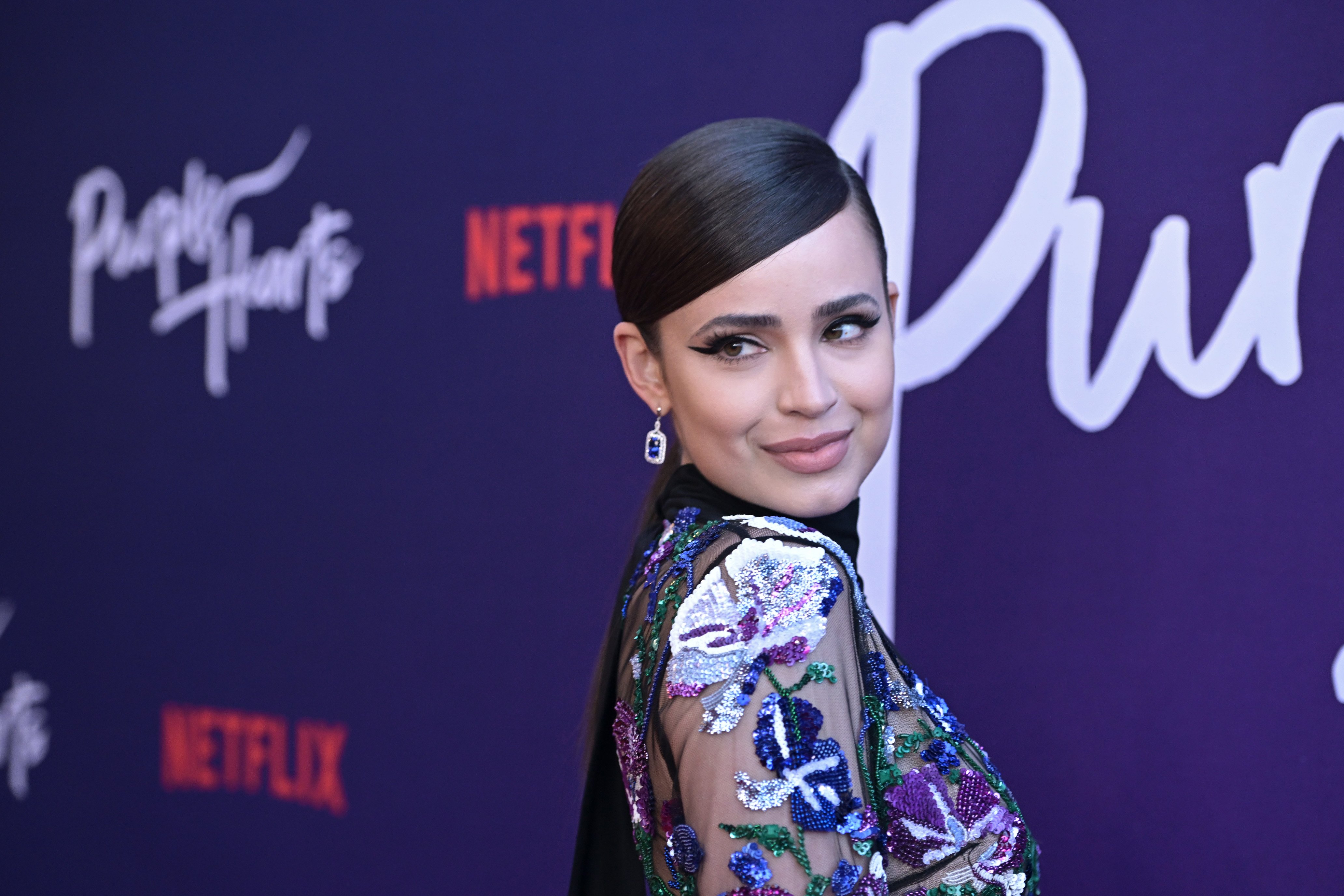 Sofia Carson attends Netflix's 'Purple Hearts' special screening