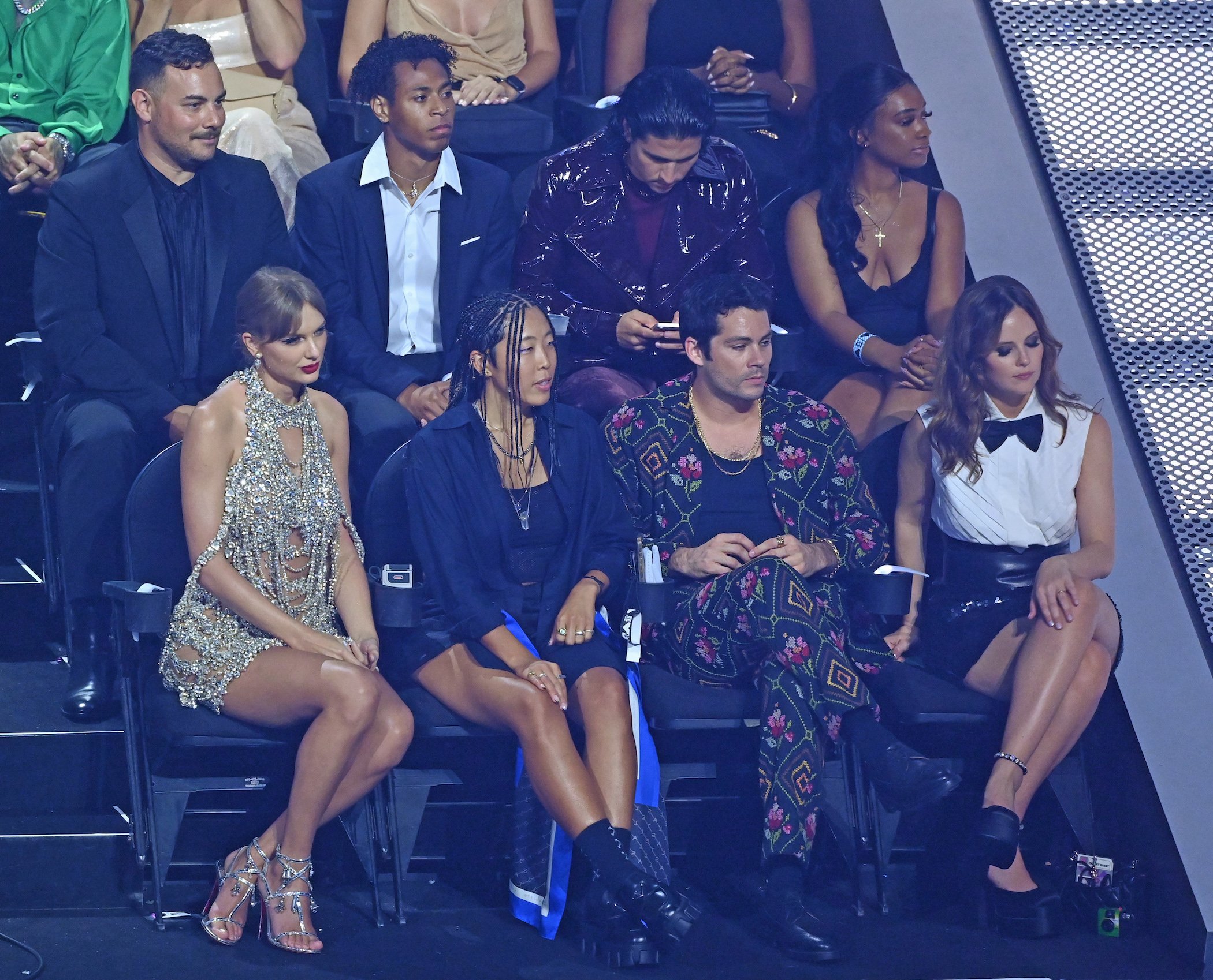 Taylor Swift watches the MTV Video Music Awards 2022 held at the Prudential Center