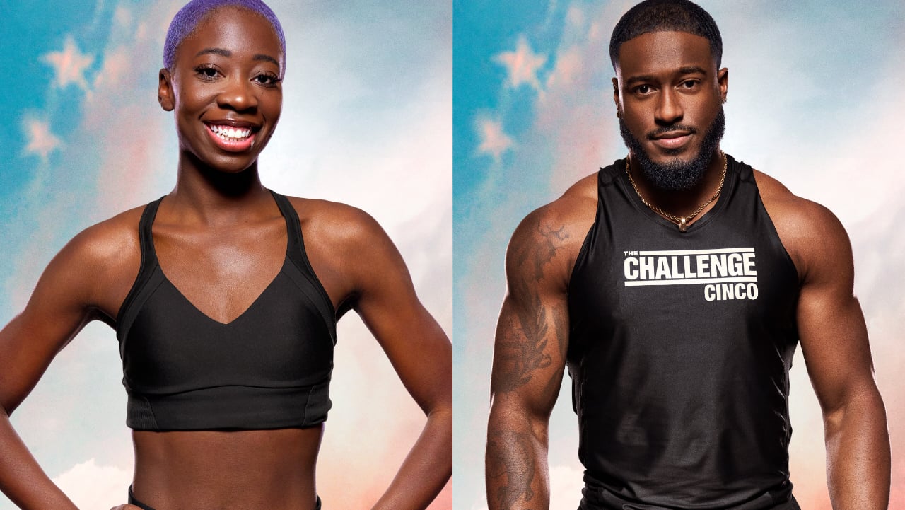 Cashay Proudfoot and Cinco Holland posing for 'The Challenge: USA' cast photos