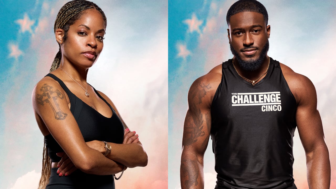 Cinco Holland Jr and Tiffany Mitchell posing for 'The Challenge USA' cast photos