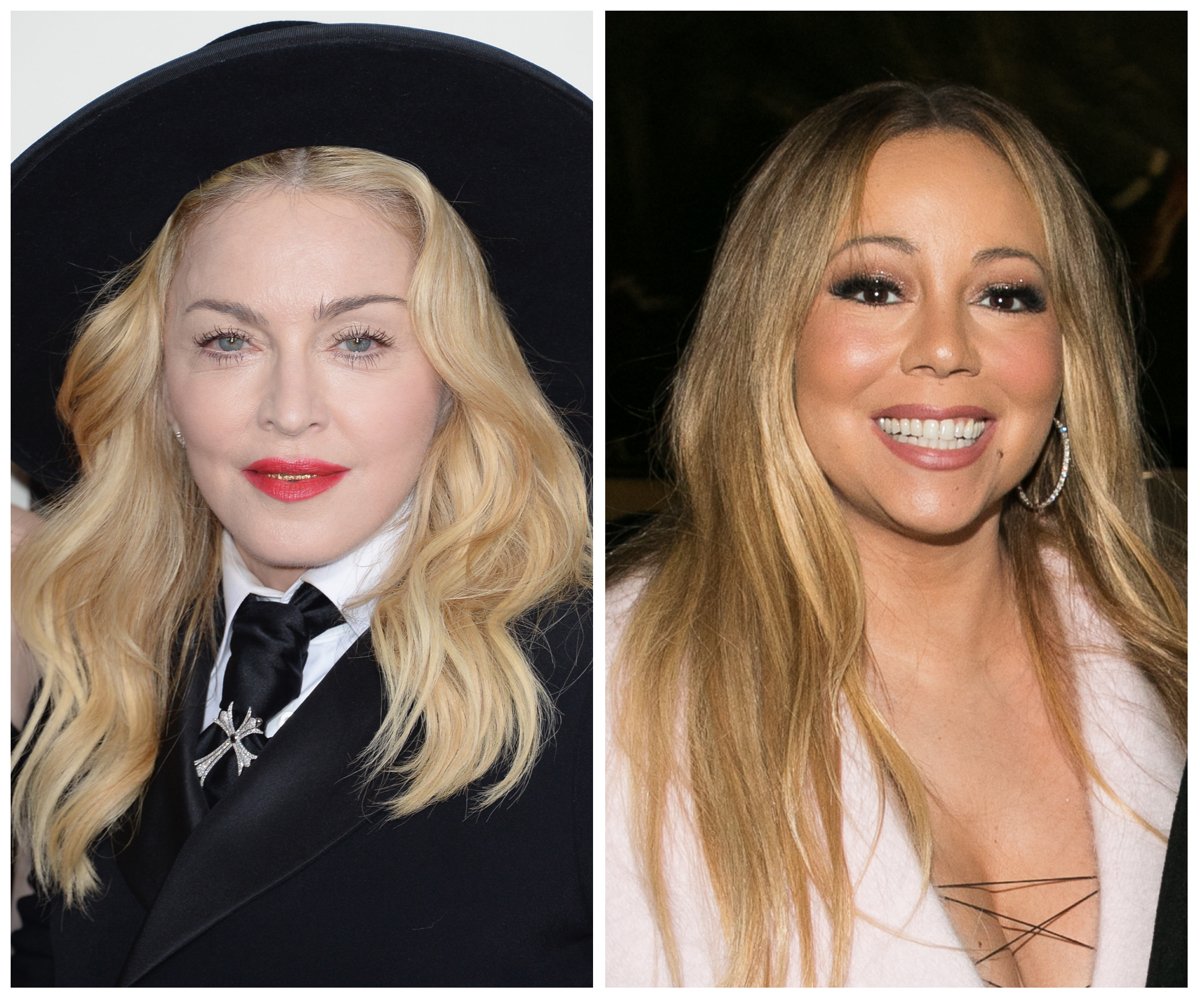 Photos côte à côte de Madonna et Mariah Carey, qui se disputent depuis des années.