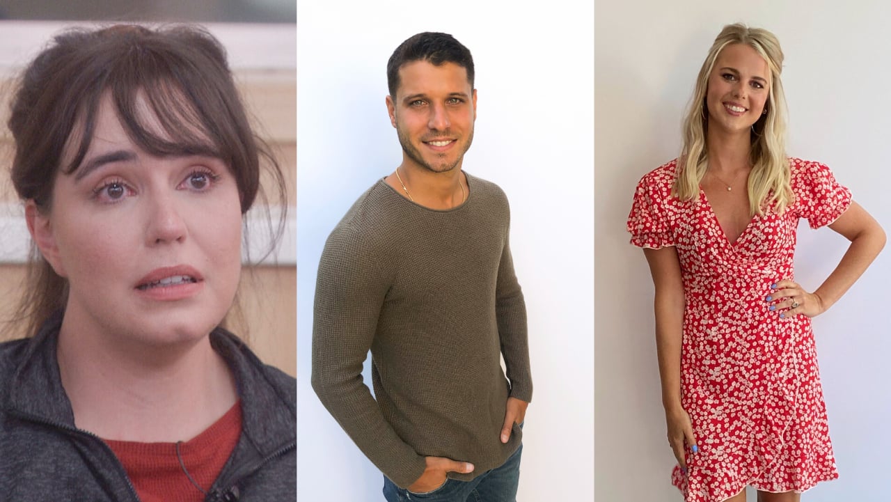 'Big Brother' houseguests Brittany Hoopes, Cody Calafiore, and Nicole Franzel posing for cast photos