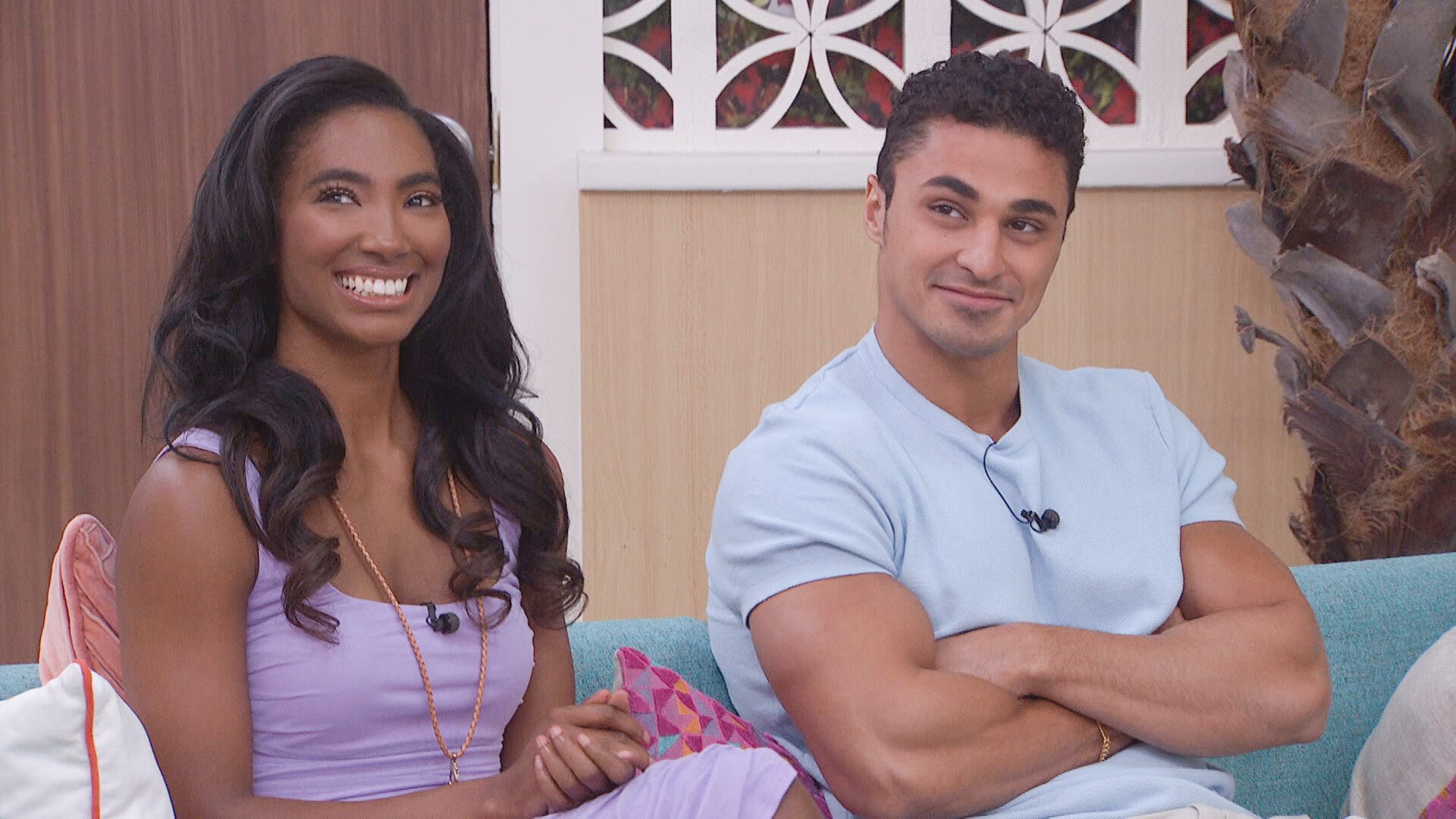 Taylor Hale and Joseph Abdin sitting next to each other during 'Big Brother 24'