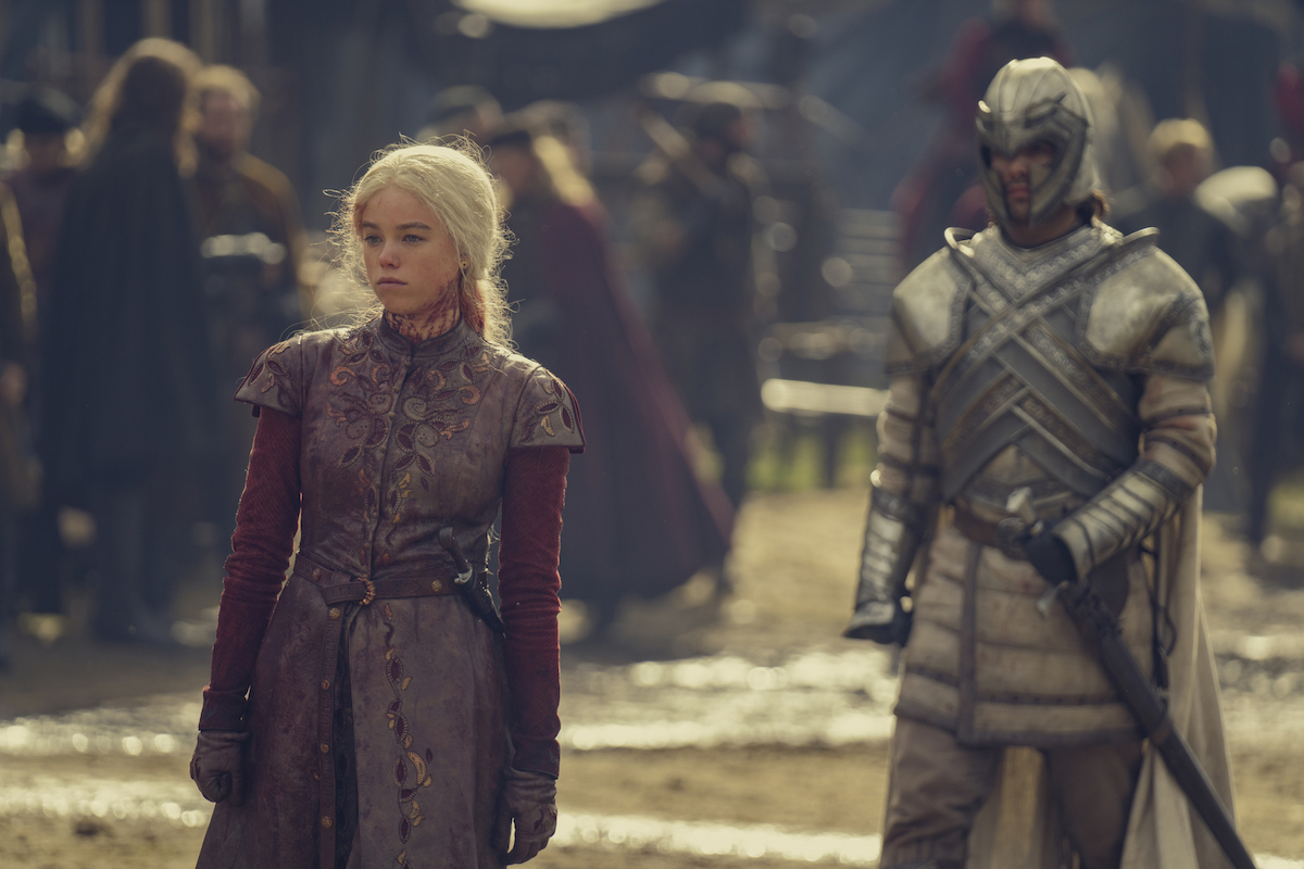 'House of the Dragon': Ser Criston Cole (Fabien Frankel) stands with Rhaenyra (Milly Alcock)