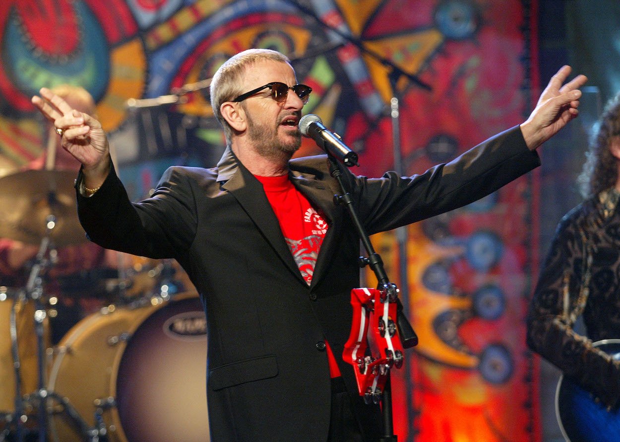 Ringo Starr, who once misfired with his strong opinion of boy bands, sings during a 2003 performs.