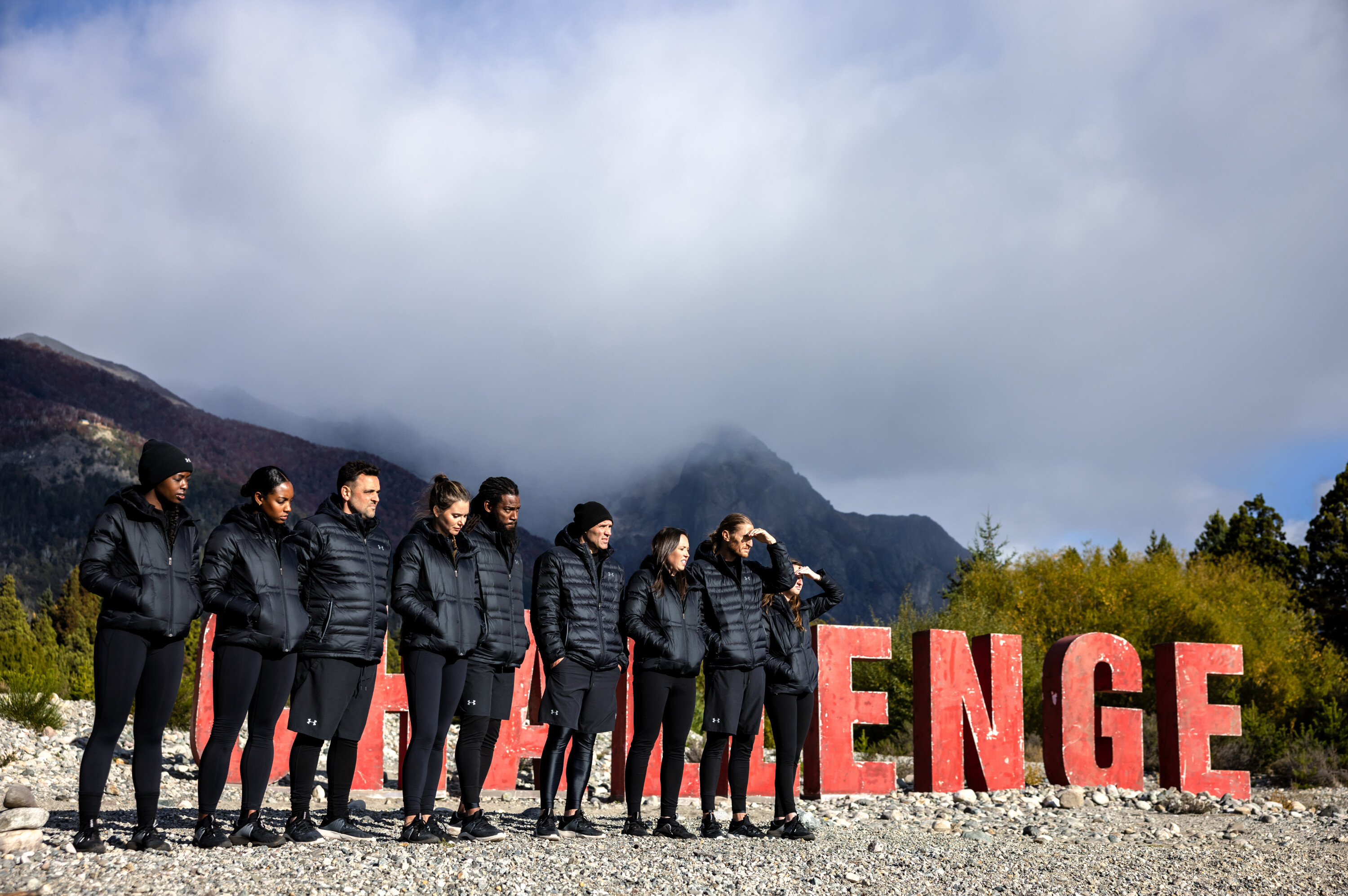 'The Challenge: USA' finalists Justine Ndiba, Desi Williams, Domenick Abbate, Angela Rummans, Danny McCray, Enzo Palumbo, Sarah Lacina, Tyson Apostol, and Cayla Platt standing next to each other