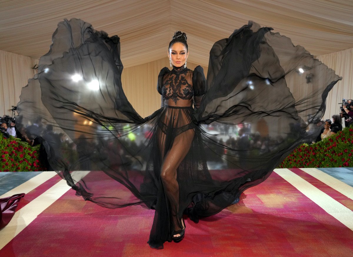 expert party thrower Vanessa Hudgens poses at the 2022 Met Gala