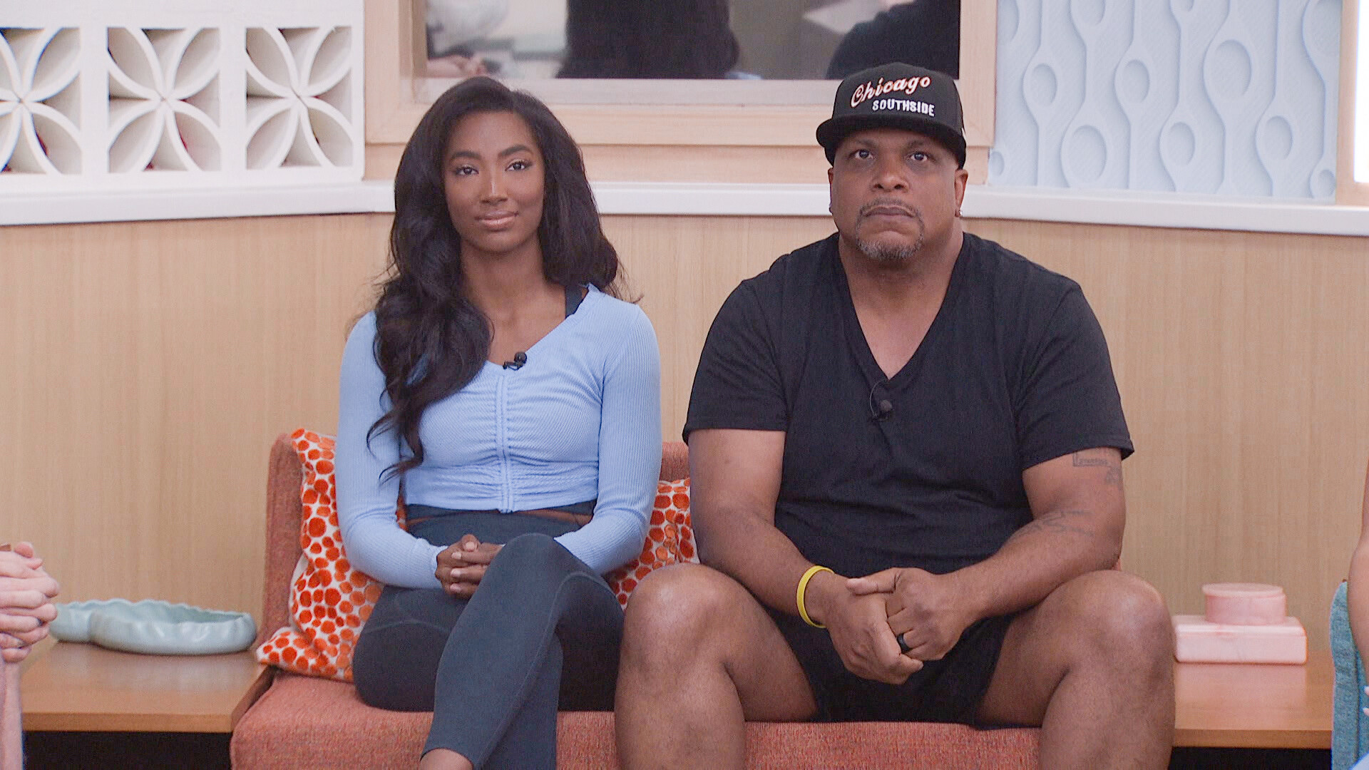 Taylor Hale and Terrance Higgins sitting on the block during 'Big Brother 24'