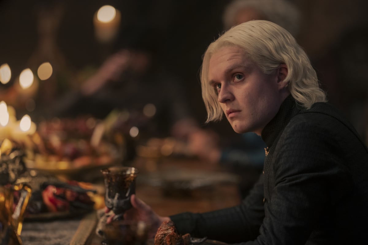 What happened to Dyana in House of the Dragon Episode 8? Aegon sits at the dinner table.