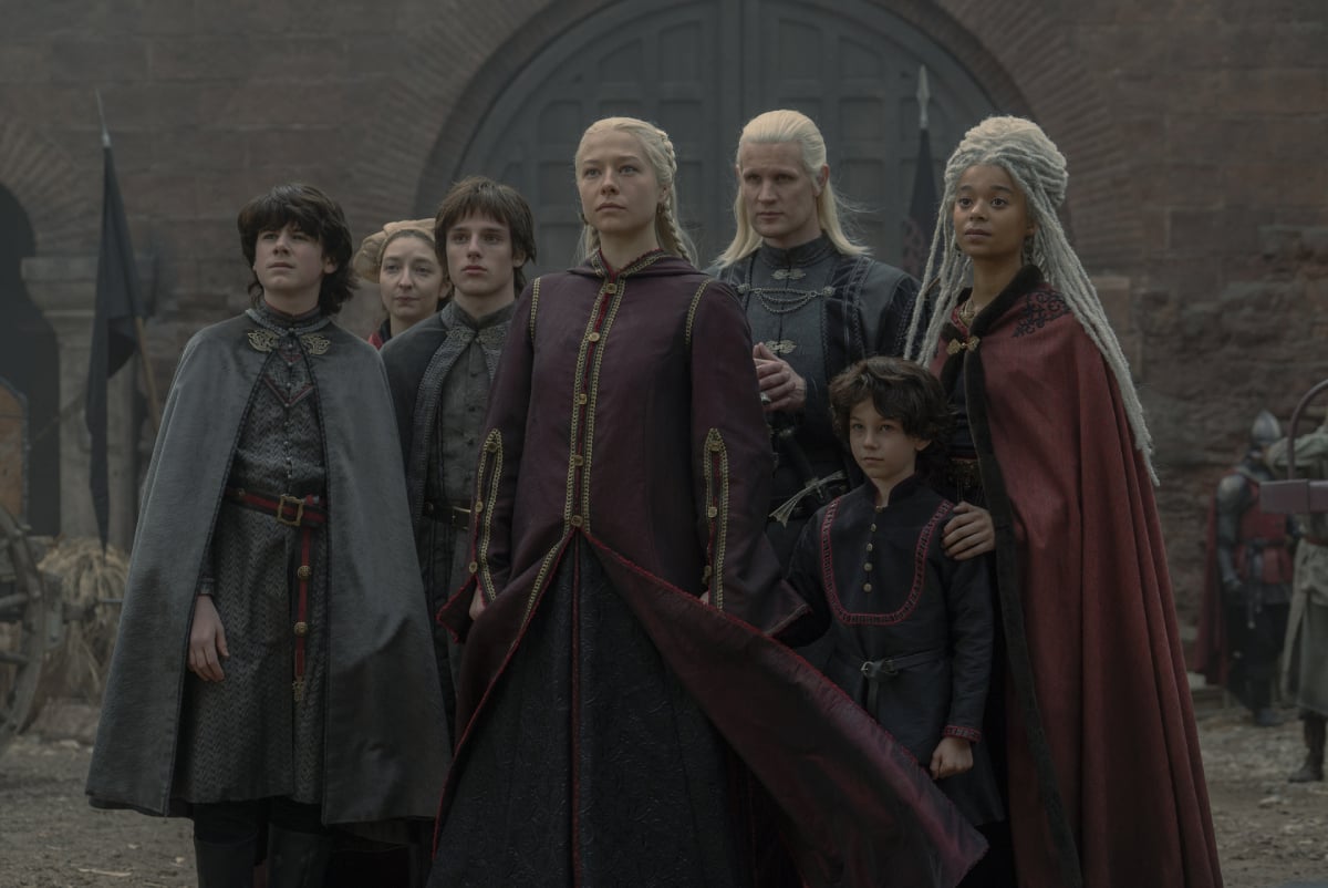 House of the Dragon Episode 8 characters, including Rhaenrya, Daemon, Jaecarys, Lucerys, Joffrey, and Rhaena. 