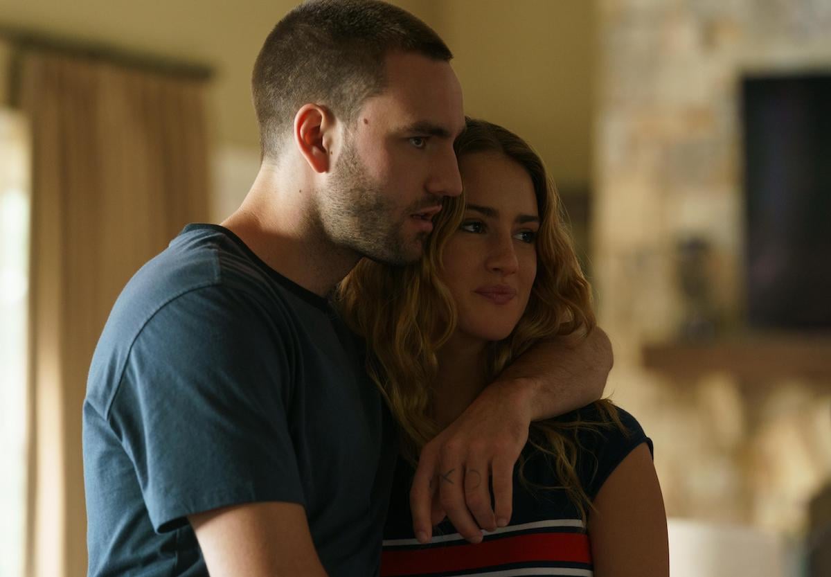 Jackson White, whose character makes a decision that changes his relationship with Lucy in 'Tell Me Lies' Season 1 Episode 10: 'The Bedrooms of Our Friends', stands with Grace Van Patten in a scene from 'Tell Me Lies' Season 1