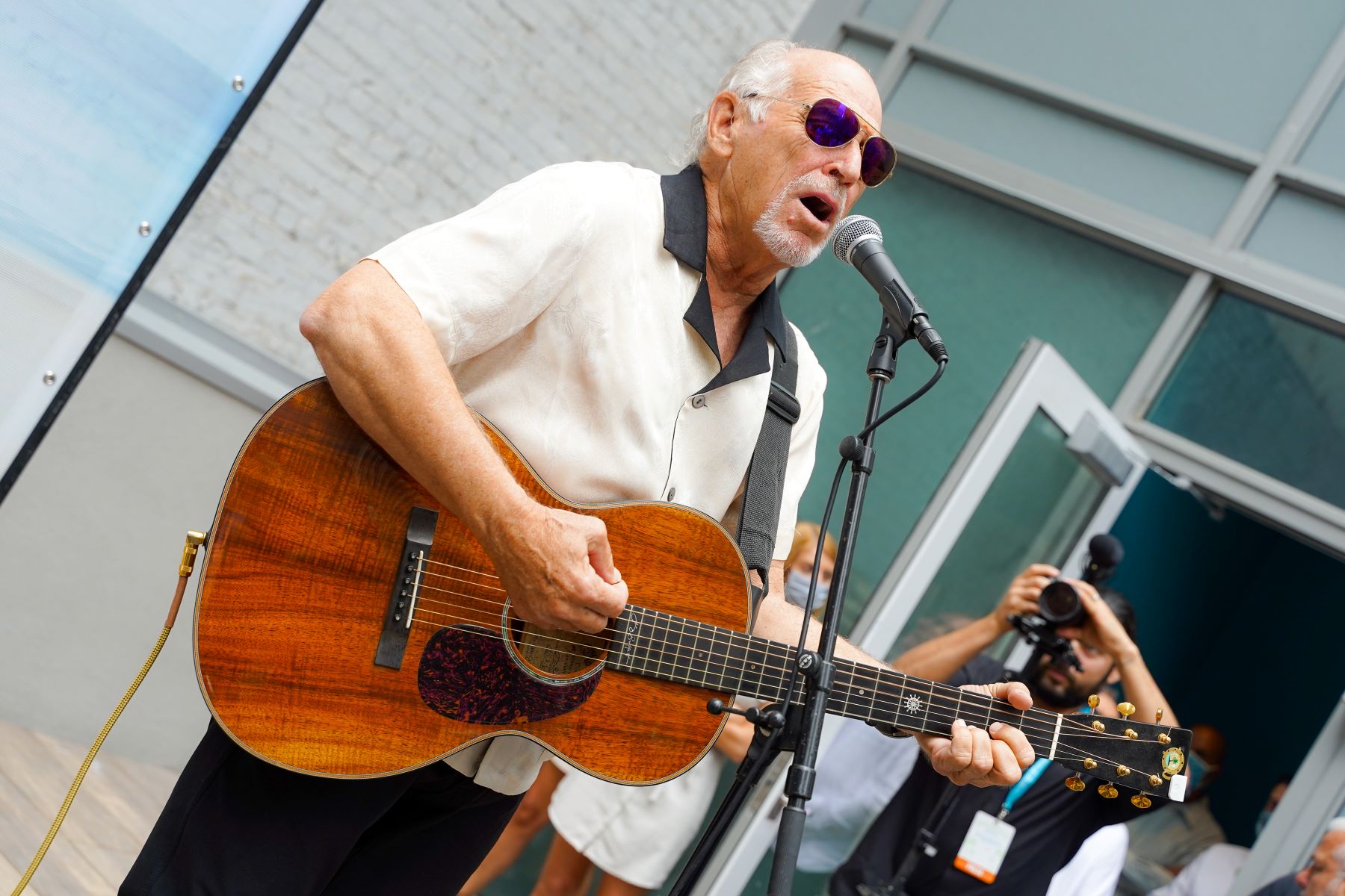 Jimmy Buffett performing 'First Look' at a Margaritaville Resort in New York City