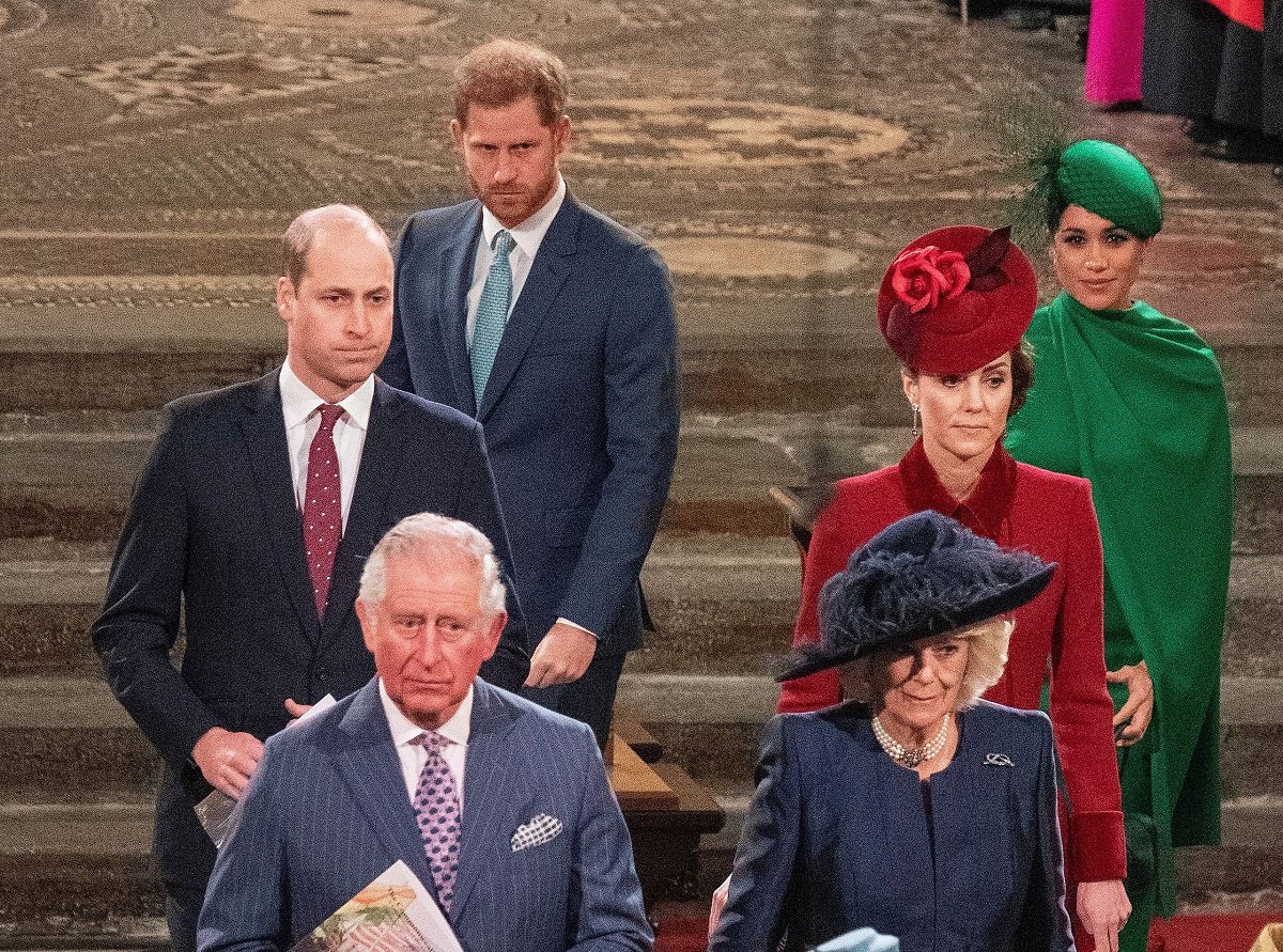 Members of the royal family depart Westminster Abbey after attending the annual Commonwealth Service in London