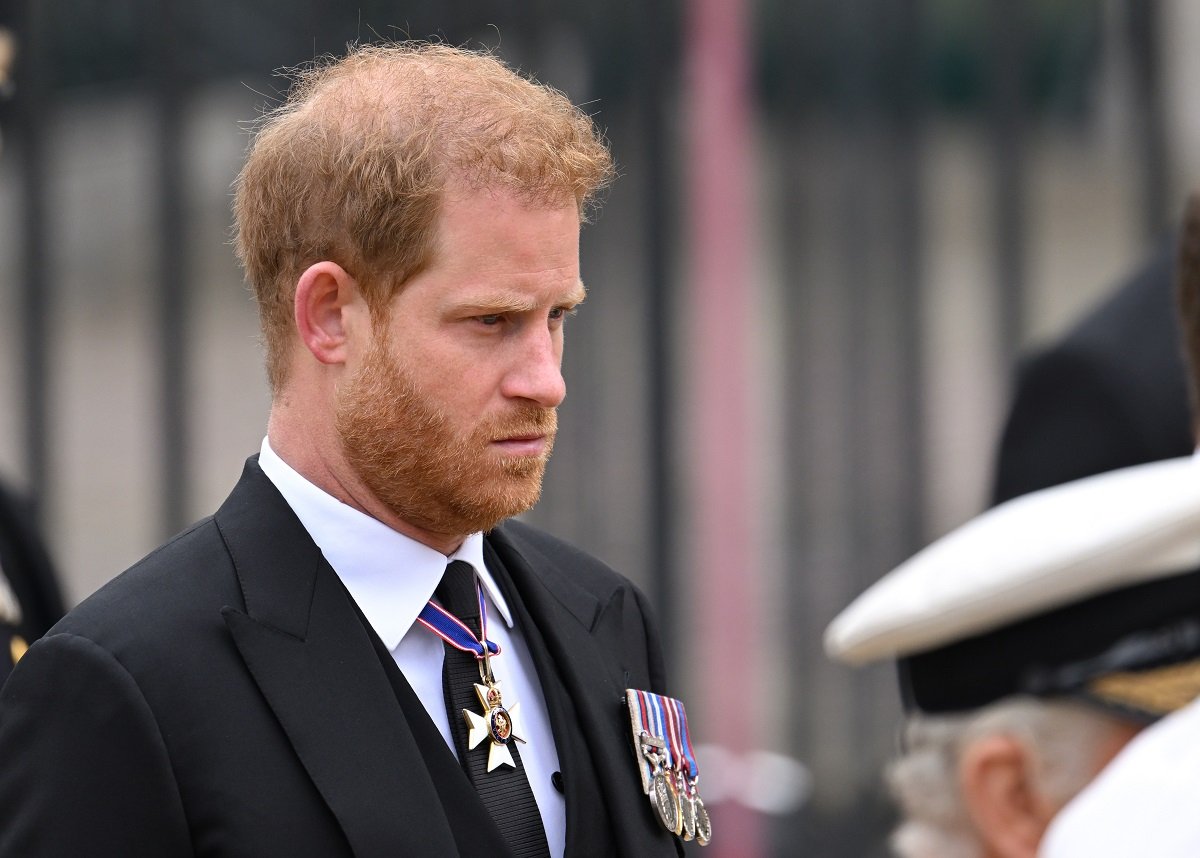 Prince Harry, who a commentator Nana Akua is telling to "grow up" and "stop whining," at the State Funeral of Queen Elizabeth II