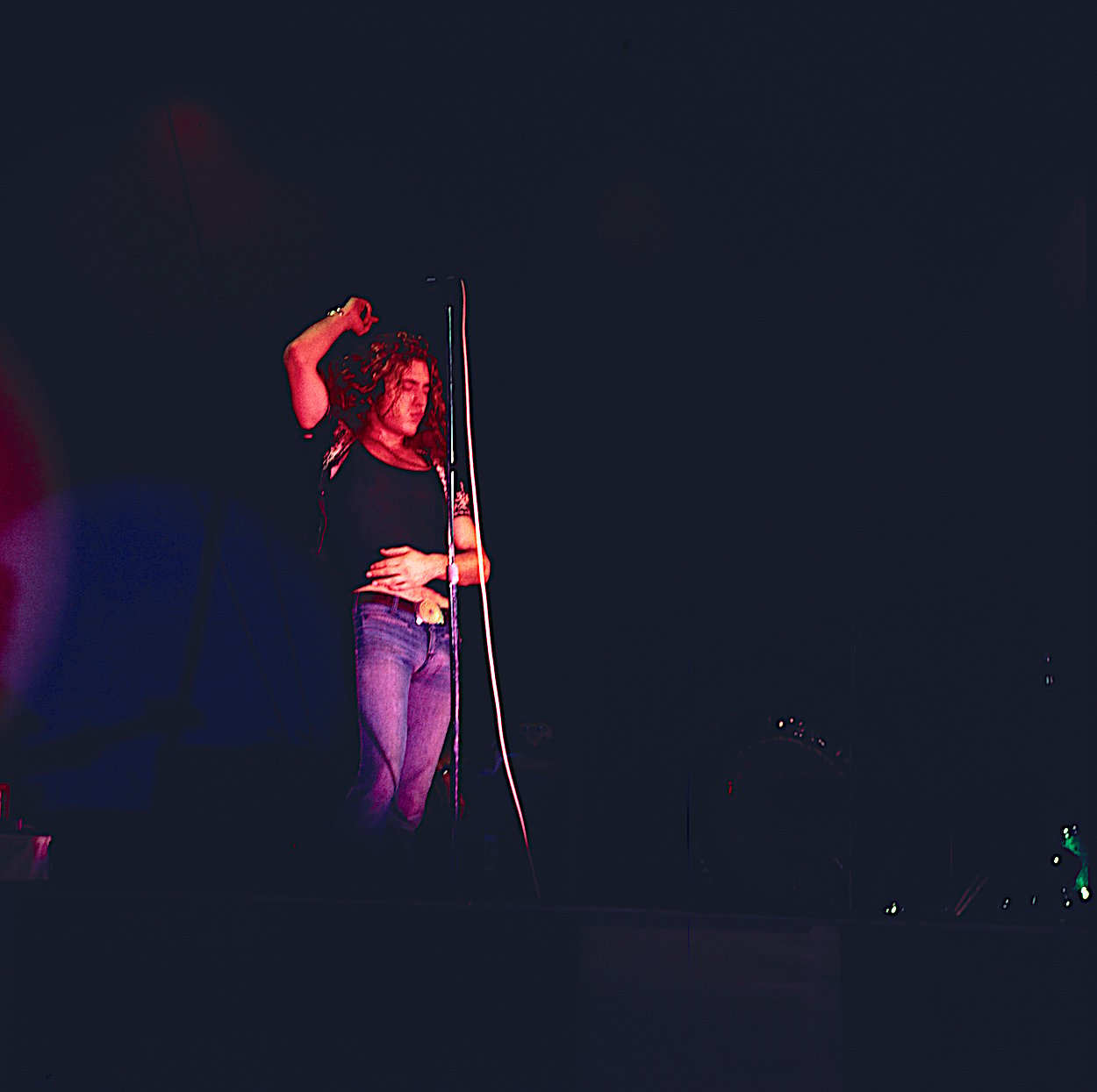 Robert Plant, who once lied about his identity to get into a music festival, performs with Led Zeppelin in 1971.