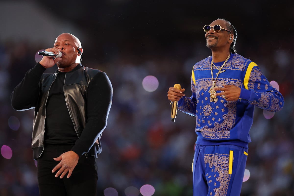 Dr. Dre And Snoop Dogg Represent For The West Coast During Super