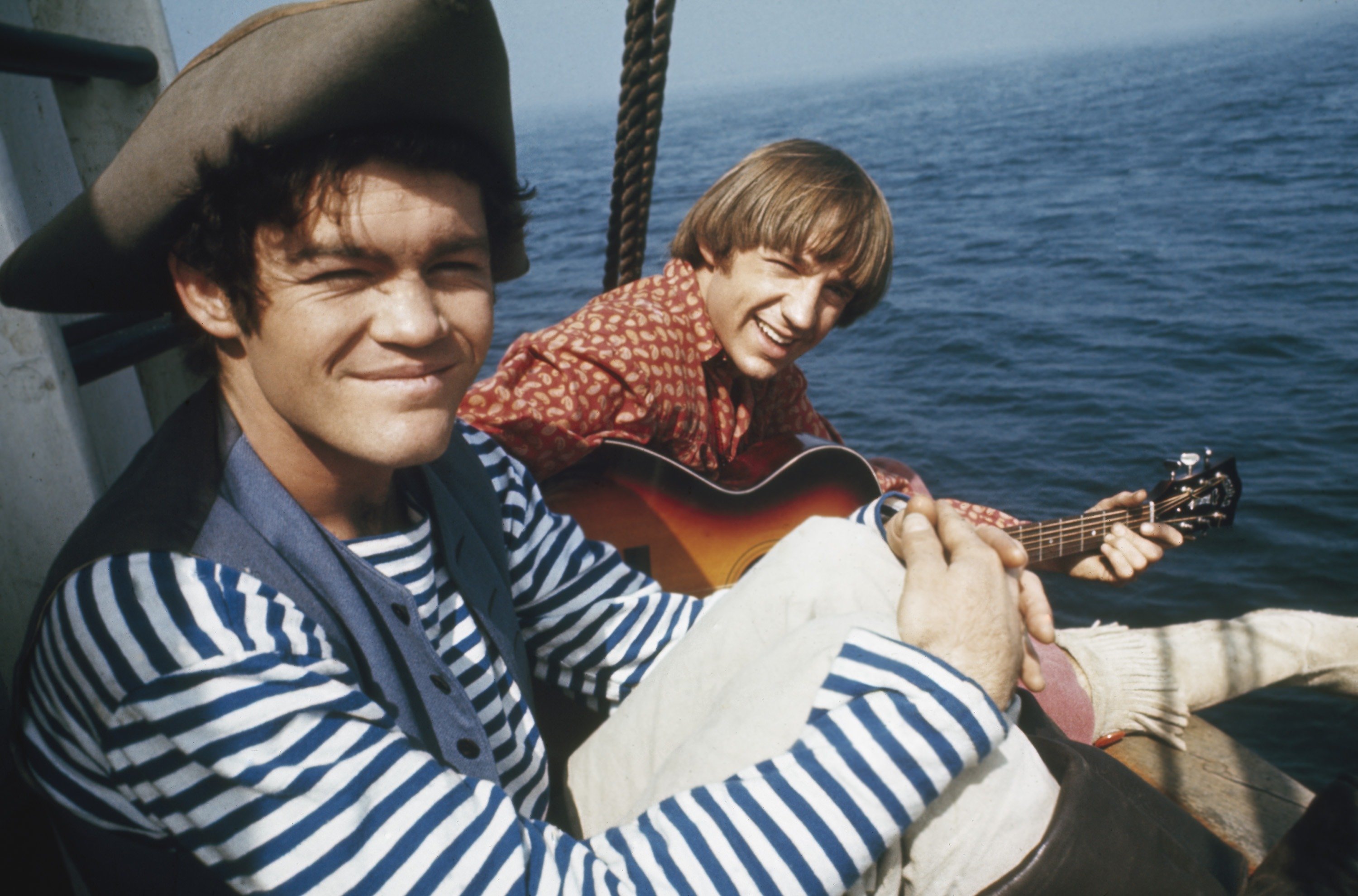 The Monkees’ Micky Dolenz and Peter Tork on a boat