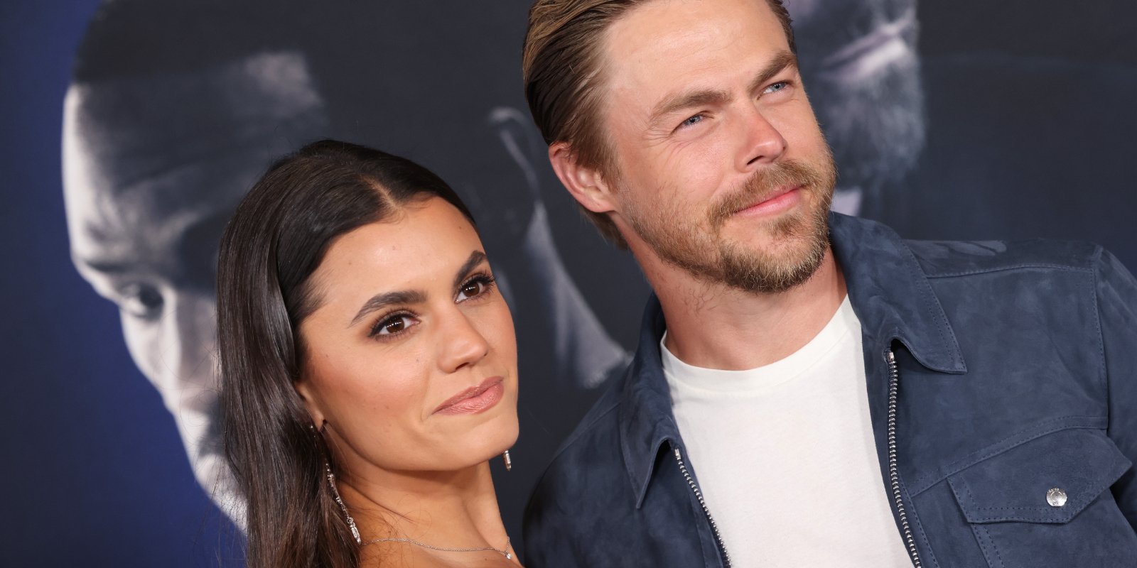 'Dancing with the Stars' judge Derek Hough and fiance Hayley Erbert pose together on the red carpet.