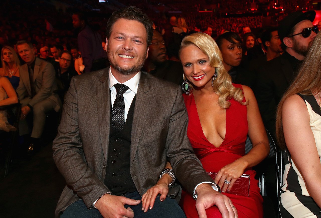 Blake Shelton and Miranda Lambert attend the 56th GRAMMY Awards at Staples Center on January 26, 2014, in Los Angeles, California.