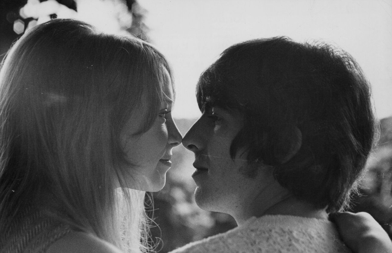 George Harrison and Pattie Boyd in Barbados in 1966.