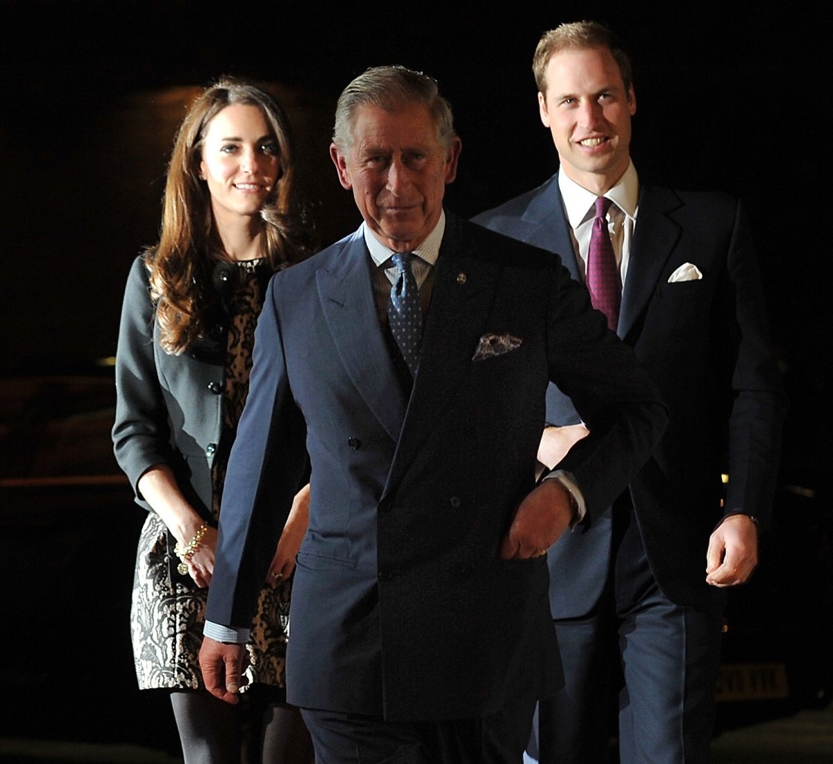 King Charles III, Kate Middleton, and Prince William arrive at the Gary Barlow concert in aid of The Prince's Trust