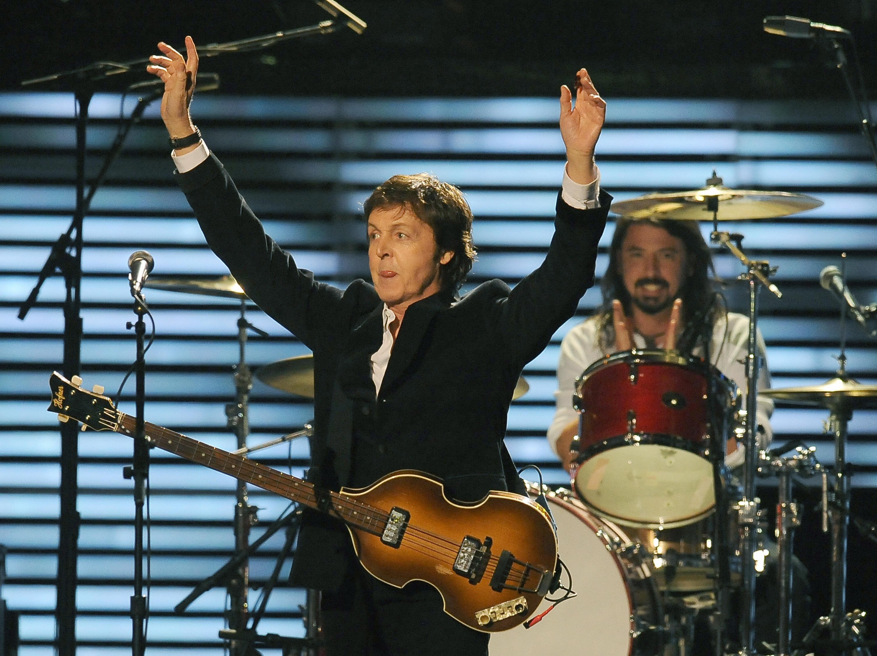 Former member of The Beatles Paul McCartney performs at the 51st annual Grammy awards