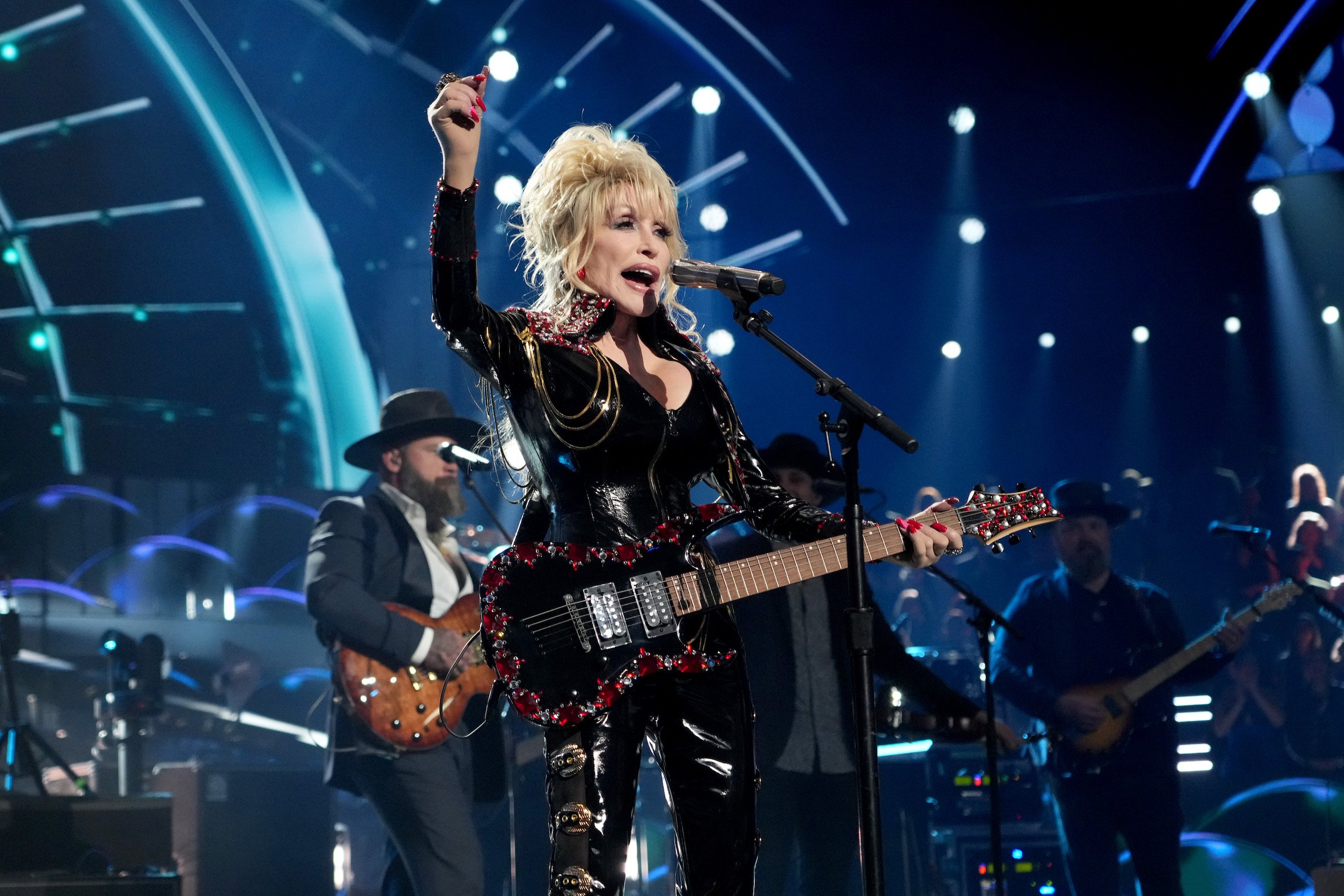 Dolly Parton performs at the Rock and Roll Hall of Fame 2022 Induction Ceremony in Los Angeles, California