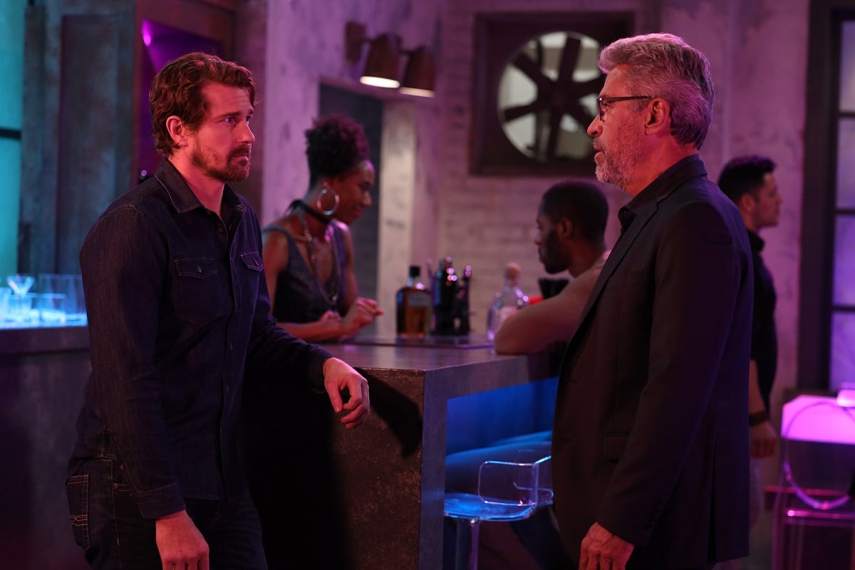 'General Hospital' stars Josh Kelly and John J. York performing a scene in a night club setting from the soap opera.