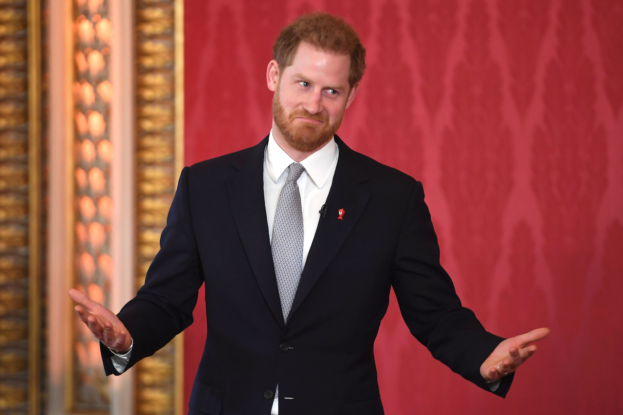 Prince Harry, Duke of Sussex, at the draw for the Rugby League World Cup in 2020.