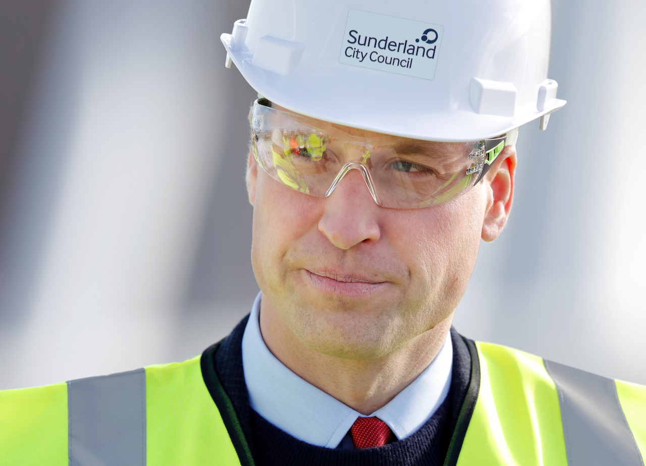 Prince William visits the Northern Spire, a new bridge over the River Wear, on February 21, 2018, in Sunderland, England.