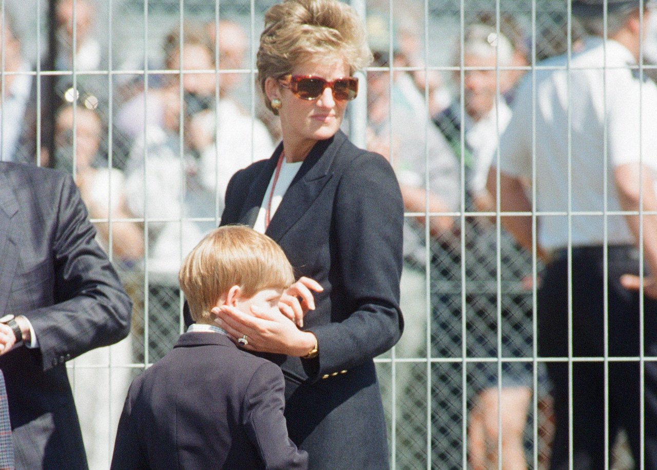 Princess Diana and Prince Harry at the 1994 British Grand Prix.