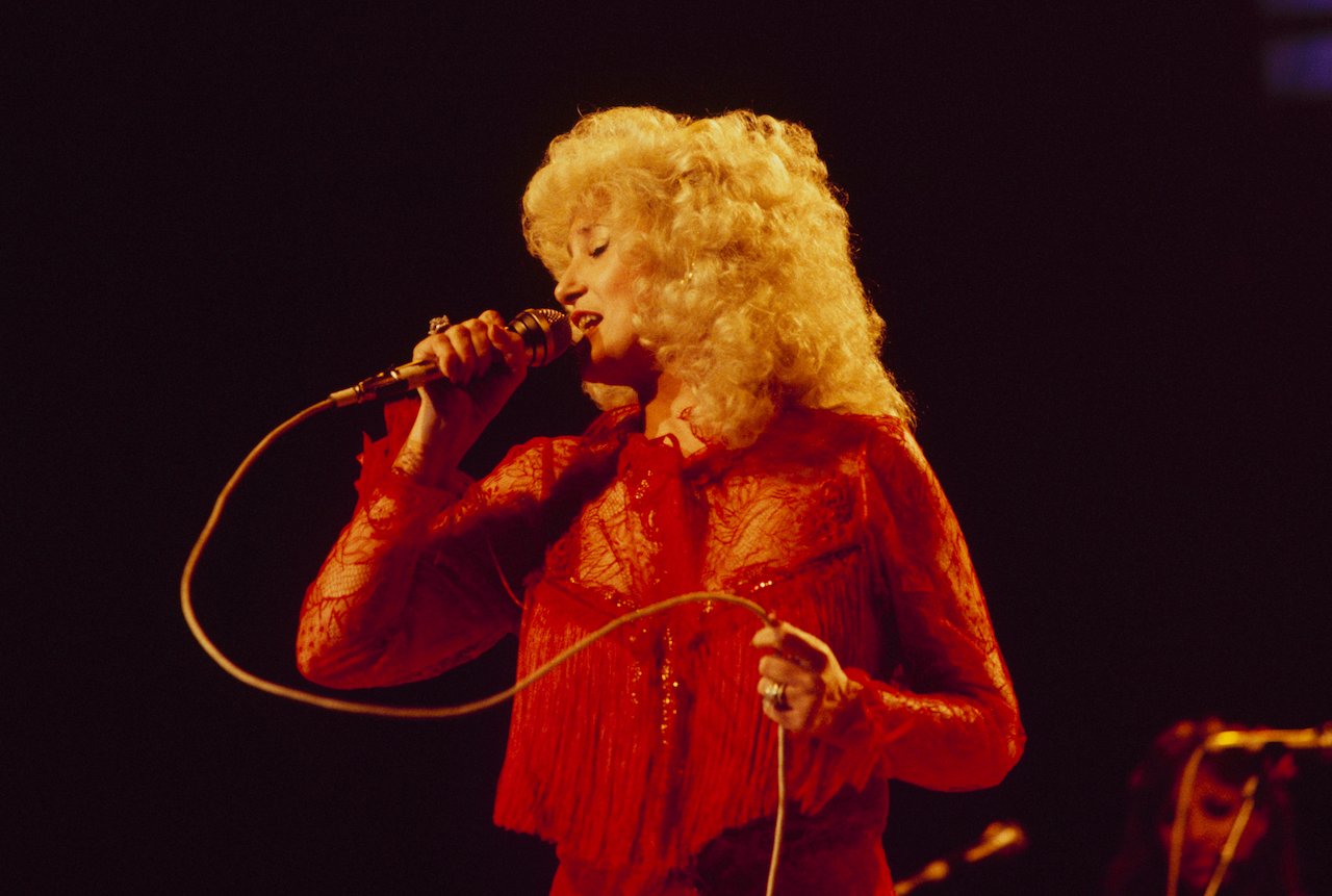 Tammy Wynette performs on stage at the Country Music Festival held at Wembley Arena, London, in 1981.