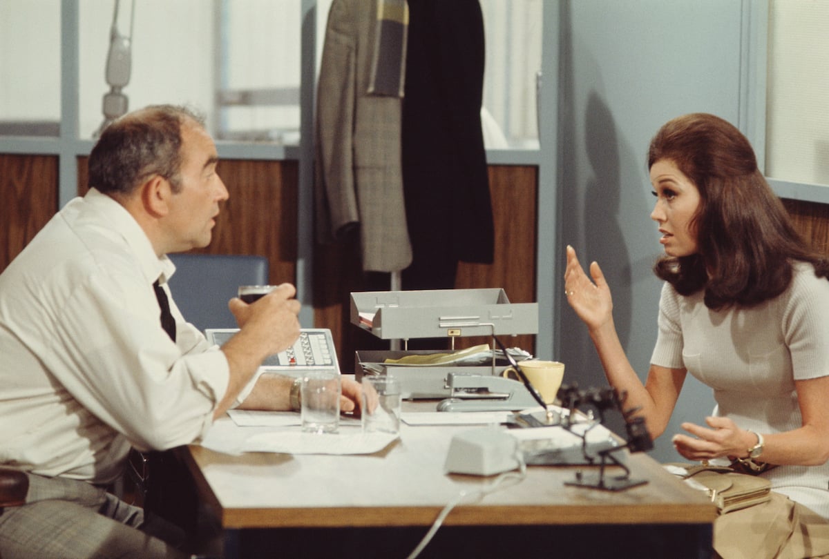 'The Mary Tyler Moore Show' Mary Tyler Moore as Mary Richards and Ed Asner as Lou Grant