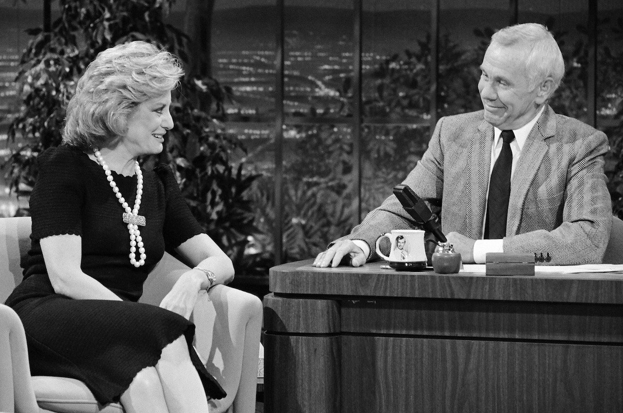 Barbara Walters and Johnny Carson during an interview on 'The Tonight Show' in 1983.