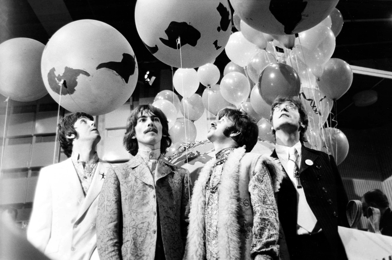 The Beatles at the launch of 'All You Need Is Love' in 1967.