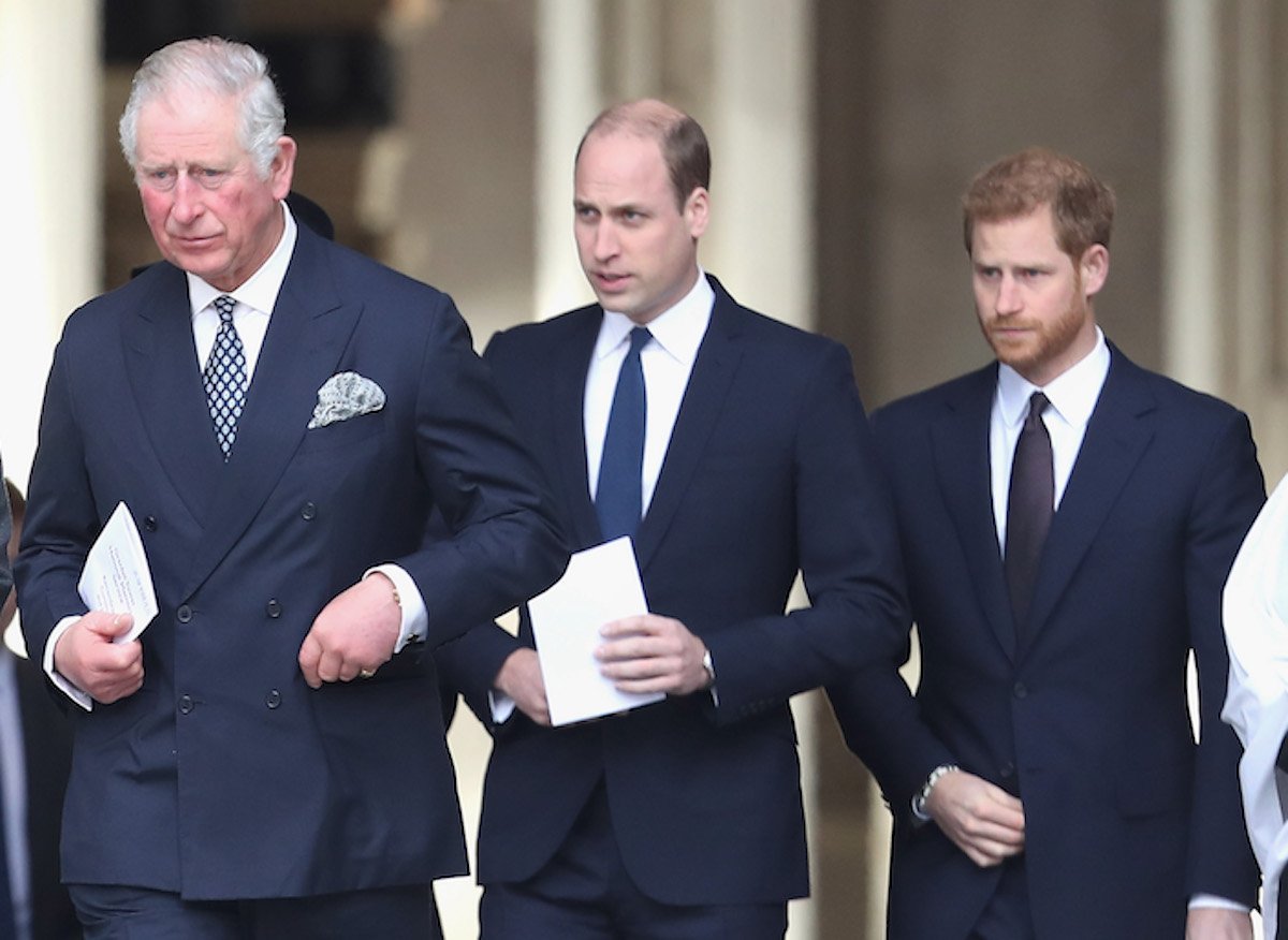 King Charles, Prince William, and Prince Harry, who claimed in 'Spare' his father and brother were 'furious' when he issued a statement about Meghan Markle in 2016